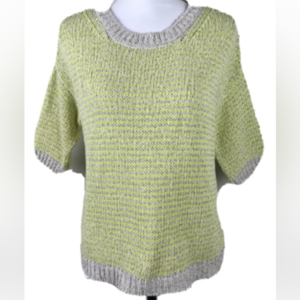 Max Mara Weekend Sweater Lime Green Silver Knit Tunic Style Size Medium
